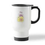 كوب قهوة للسيارة لون ابيض بتصميم كرتون كاميرا