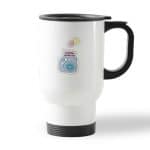 كوب قهوة للسيارة لون ابيض بتصميم كرتون كاميرا