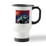 كوب قهوة للسيارة لون ابيض بتصميم كريس وكلير ريدفيلد 2