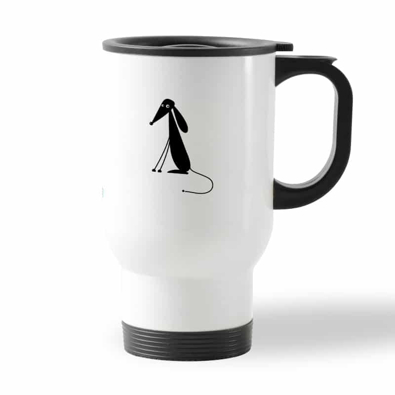 كوب قهوة للسيارة لون ابيض بتصميم كلب كرتوني كوب قهوة للسيارة لون ابيض بتصميم كلب كرتوني