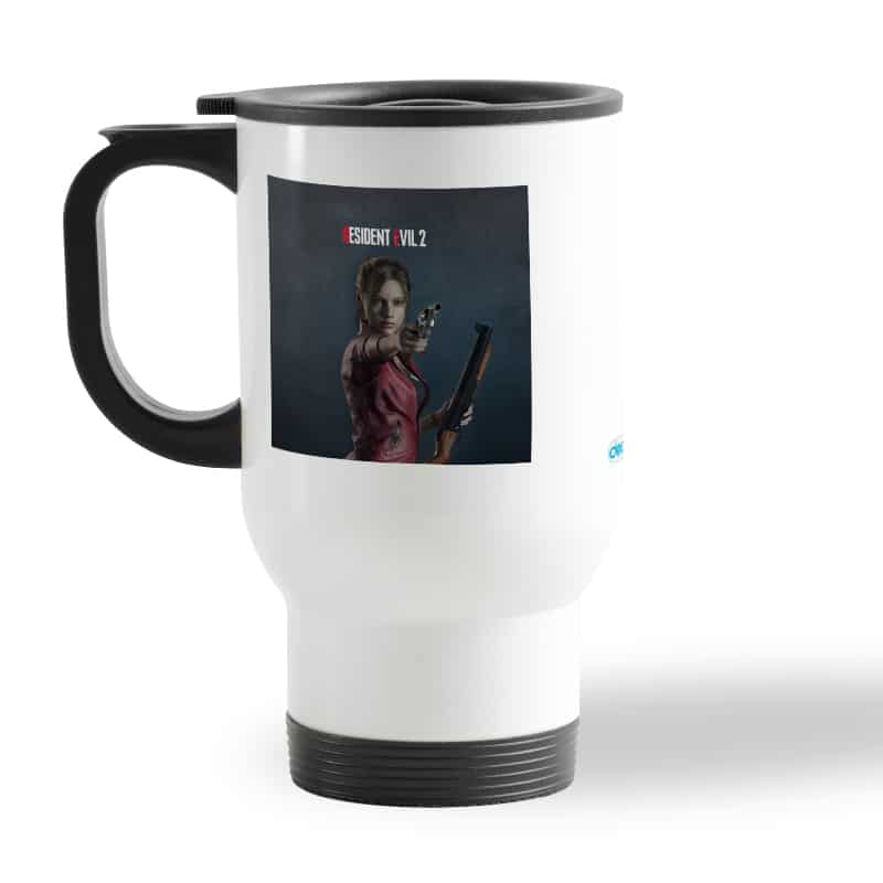 كوب-قهوة-للسيارة-لون-ابيض-بتصميم-كلير-رزدنت-إيفل-2-2