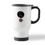 كوب قهوة للسيارة لون ابيض بتصميم كوب بعباره