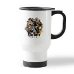 كوب قهوة للسيارة لون ابيض بتصميم كول أوف ديوتي ألعاب تصويب