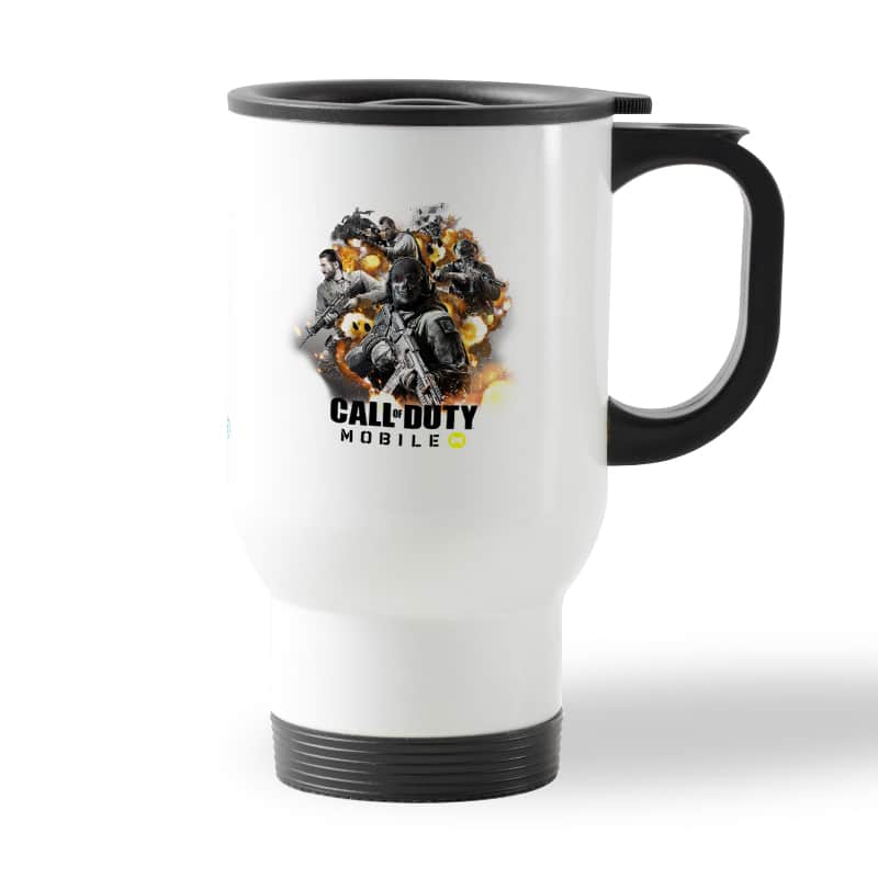 كوب قهوة للسيارة لون ابيض بتصميم كول أوف ديوتي ألعاب تصويب كوب قهوة للسيارة لون ابيض بتصميم كول أوف ديوتي ألعاب تصويب