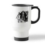 كوب قهوة للسيارة لون ابيض بتصميم لاو ولوفي ون بيس