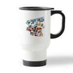 كوب قهوة للسيارة لون ابيض بتصميم لحظات مهمه ون بيس