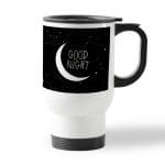 كوب قهوة للسيارة لون ابيض بتصميم ليله سعيده