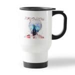 كوب قهوة للسيارة لون ابيض بتصميم وحش بداخلي طوكيو الغول