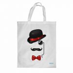 كيس هدايا حجم كبير بتصميم قبعة وشوارب