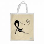 كيس هدايا حجم كبير بتصميم قطه كرتونيه