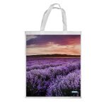 كيس هدايا حجم كبير بتصميم ورود بنفسجيه