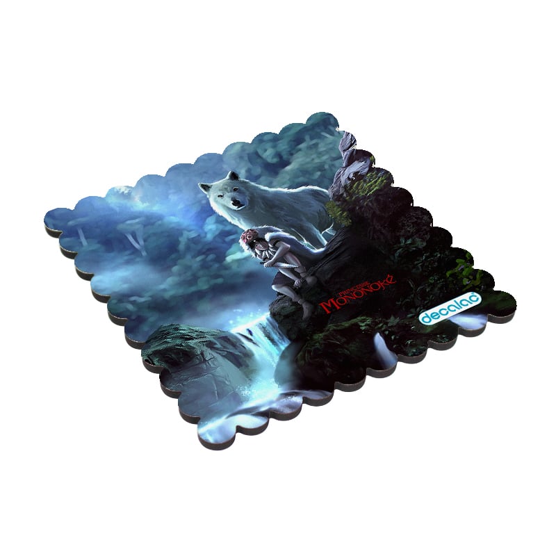 لبادة كوب الشاي او القهوة بتصميم الاميرة مونونوكي مع ذئب لبادة كوب الشاي او القهوة بتصميم الاميرة مونونوكي مع ذئب