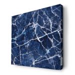 لوحة جدارية قماش كانفس باطار خشبي داخلي بتصميم أزرق وأبيض