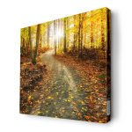 لوحة جدارية قماش كانفس باطار خشبي داخلي بتصميم أوراق الخريف