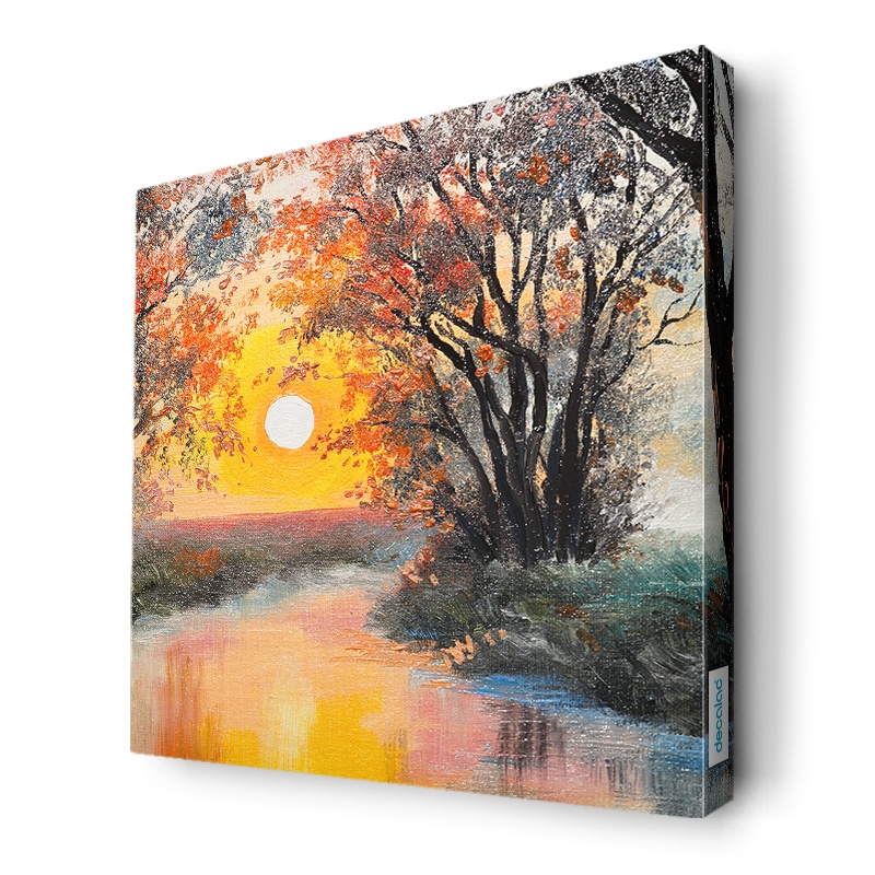 لوحة جدارية قماش كانفس باطار خشبي داخلي بتصميم انعكاس الغروب لوحة جدارية قماش كانفس باطار خشبي داخلي بتصميم انعكاس الغروب