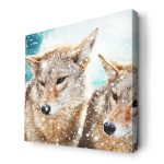 لوحة جدارية قماش كانفس باطار خشبي داخلي بتصميم ذئب