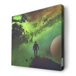 لوحة جدارية قماش كانفس باطار خشبي داخلي بتصميم رحله الى الفضاء