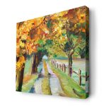 لوحة جدارية قماش كانفس باطار خشبي داخلي بتصميم رسم الطبيعه