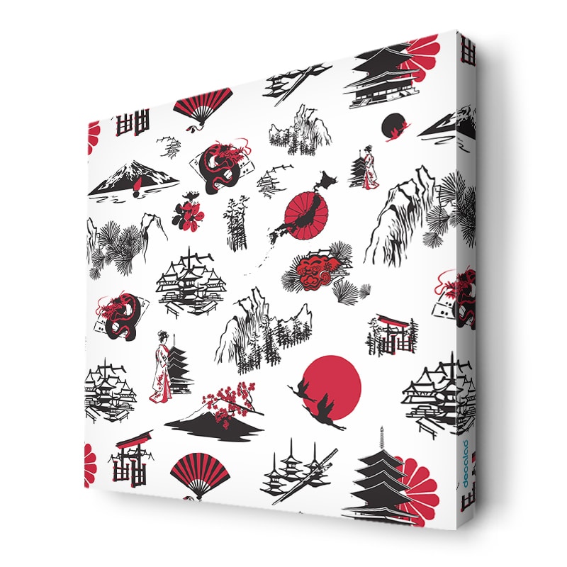 لوحة جدارية قماش كانفس باطار خشبي داخلي بتصميم رسومات يابانيه لوحة جدارية قماش كانفس باطار خشبي داخلي بتصميم رسومات يابانيه