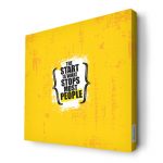 لوحة جدارية قماش كانفس باطار خشبي داخلي بتصميم عبارات انجليزية