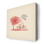 لوحة جدارية قماش كانفس باطار خشبي داخلي بتصميم عيد حب سعيد