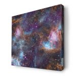 لوحة جدارية قماش كانفس باطار خشبي داخلي بتصميم فضاء بنفسجي