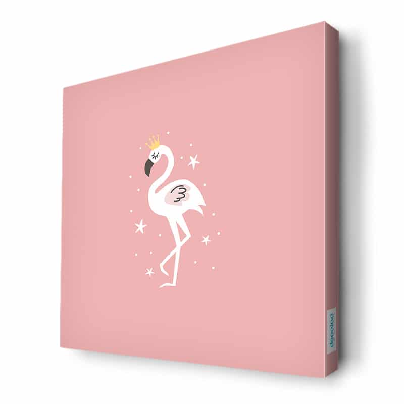 لوحة جدارية قماش كانفس باطار خشبي داخلي بتصميم فلامنجو بتاج لوحة جدارية قماش كانفس باطار خشبي داخلي بتصميم فلامنجو بتاج