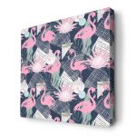 لوحة جدارية قماش كانفس باطار خشبي داخلي بتصميم فلامنغو