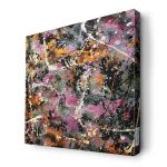 لوحة جدارية قماش كانفس باطار خشبي داخلي بتصميم فن تجريدي