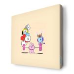 لوحة جدارية قماش كانفس باطار خشبي داخلي بتصميم قوه كوكي شخصيات BT21