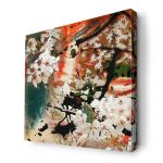 لوحة جدارية قماش كانفس باطار خشبي داخلي بتصميم ورود