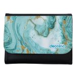 محفظة جلد  بتصميم أزرق ذهبي محفظة جلد  بتصميم أزرق ذهبي