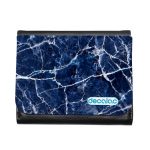 محفظة جلد  بتصميم أزرق وأبيض