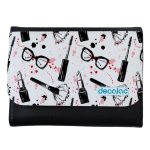 محفظة جلد  بتصميم ادوات المكياج والموضة