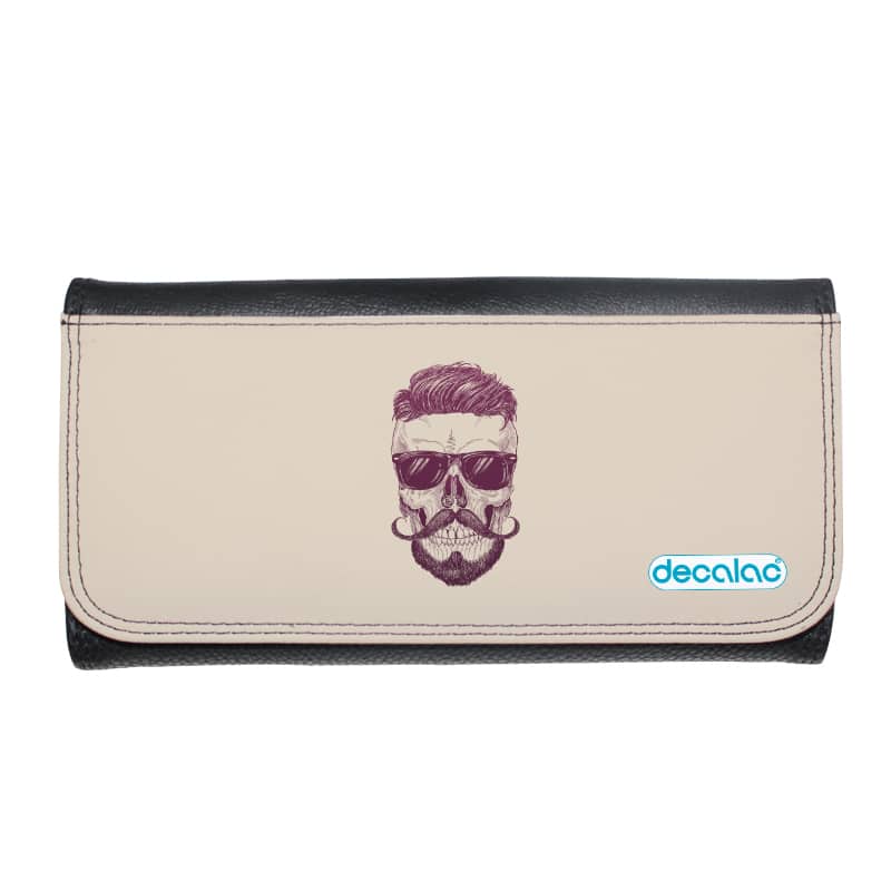 محفظة جلد  بتصميم جمجمه انيقه محفظة جلد  بتصميم جمجمه انيقه