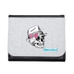 محفظة جلد  بتصميم جمجمه بقبعه محفظة جلد  بتصميم جمجمه بقبعه