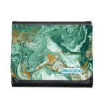 محفظة جلد  بتصميم ذهبي وأخضر محفظة جلد  بتصميم ذهبي وأخضر