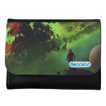 محفظة جلد  بتصميم رحله الى الفضاء محفظة جلد  بتصميم رحله الى الفضاء