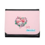 محفظة جلد  بتصميم زوجين الحب فلامنغو