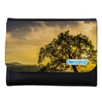 محفظة جلد  بتصميم شجره الغروب محفظة جلد  بتصميم شجره الغروب