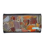 محفظة جلد  بتصميم صخور ملونه محفظة جلد  بتصميم صخور ملونه