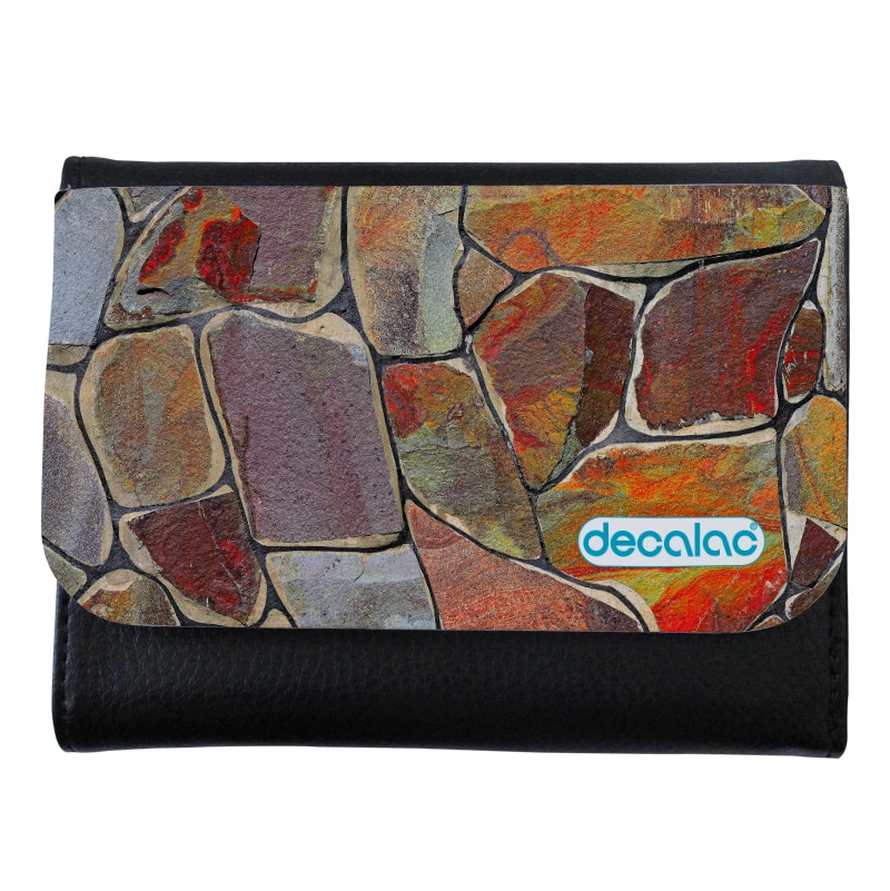 محفظة جلد  بتصميم صخور ملونه محفظة جلد  بتصميم صخور ملونه