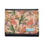 محفظة جلد  بتصميم طائر الفلامنجو محفظة جلد  بتصميم طائر الفلامنجو