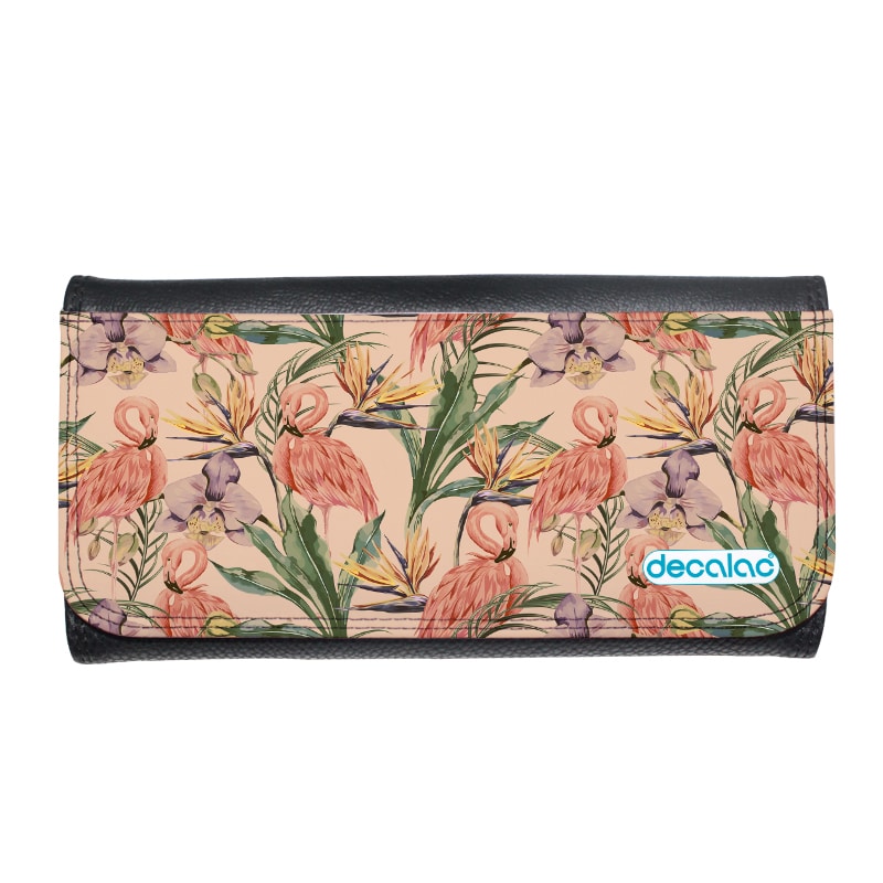 محفظة جلد  بتصميم طائر الفلامنجو محفظة جلد  بتصميم طائر الفلامنجو