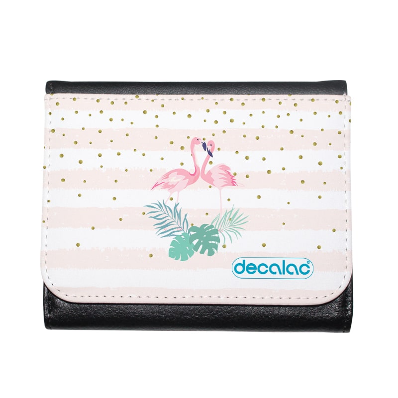 محفظة جلد  بتصميم طائر الفلامنجو محفظة جلد  بتصميم طائر الفلامنجو