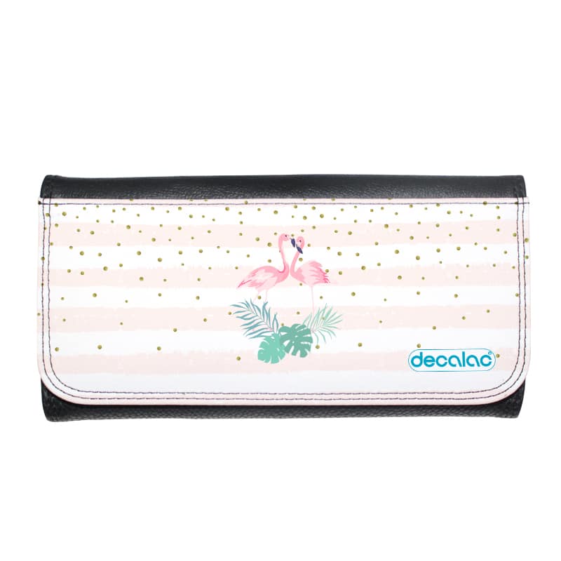 محفظة جلد  بتصميم طائر الفلامنجو محفظة جلد  بتصميم طائر الفلامنجو