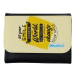 محفظة جلد  بتصميم عبارات انجليزيه