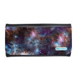 محفظة جلد  بتصميم فضاء بنفسجي محفظة جلد  بتصميم فضاء بنفسجي
