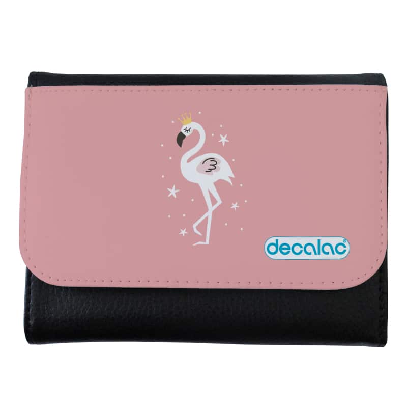 محفظة جلد  بتصميم فلامنجو بتاج محفظة جلد  بتصميم فلامنجو بتاج