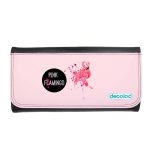 محفظة جلد  بتصميم فلامنجو وردي محفظة جلد  بتصميم فلامنجو وردي